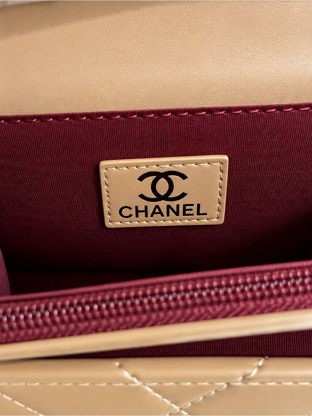 Quilted Top-Handle Shoulder Bag in Camel - Picture 2 of 6